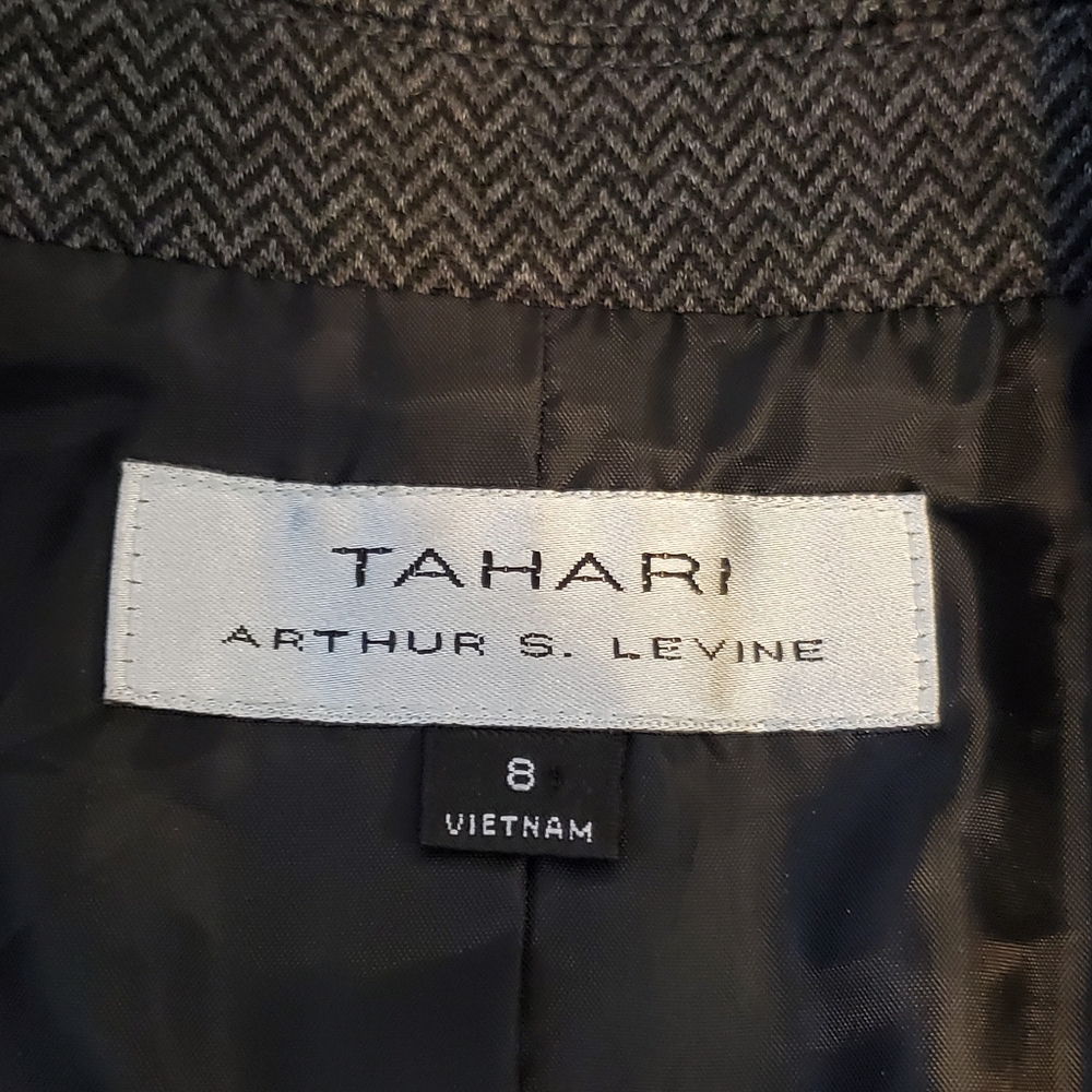 Tahari Herringbone Short Length Blazer - Picture 3 of 5